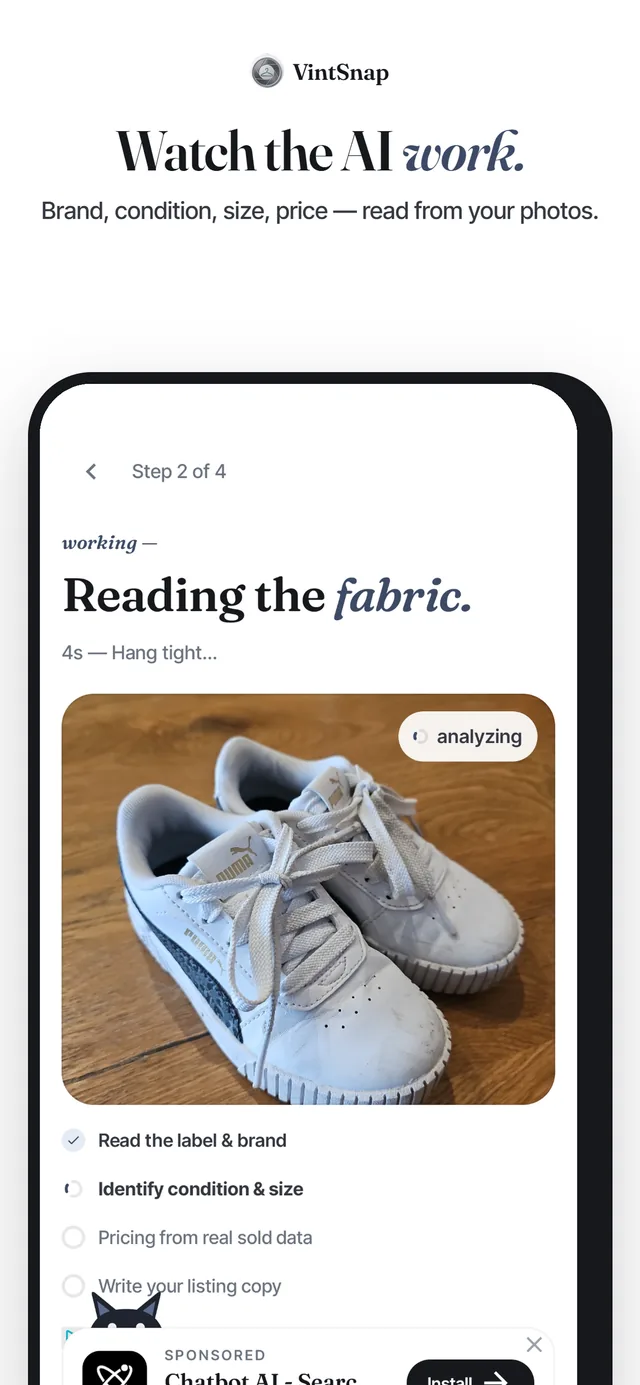 VintSnap: Reads brand, condition and size