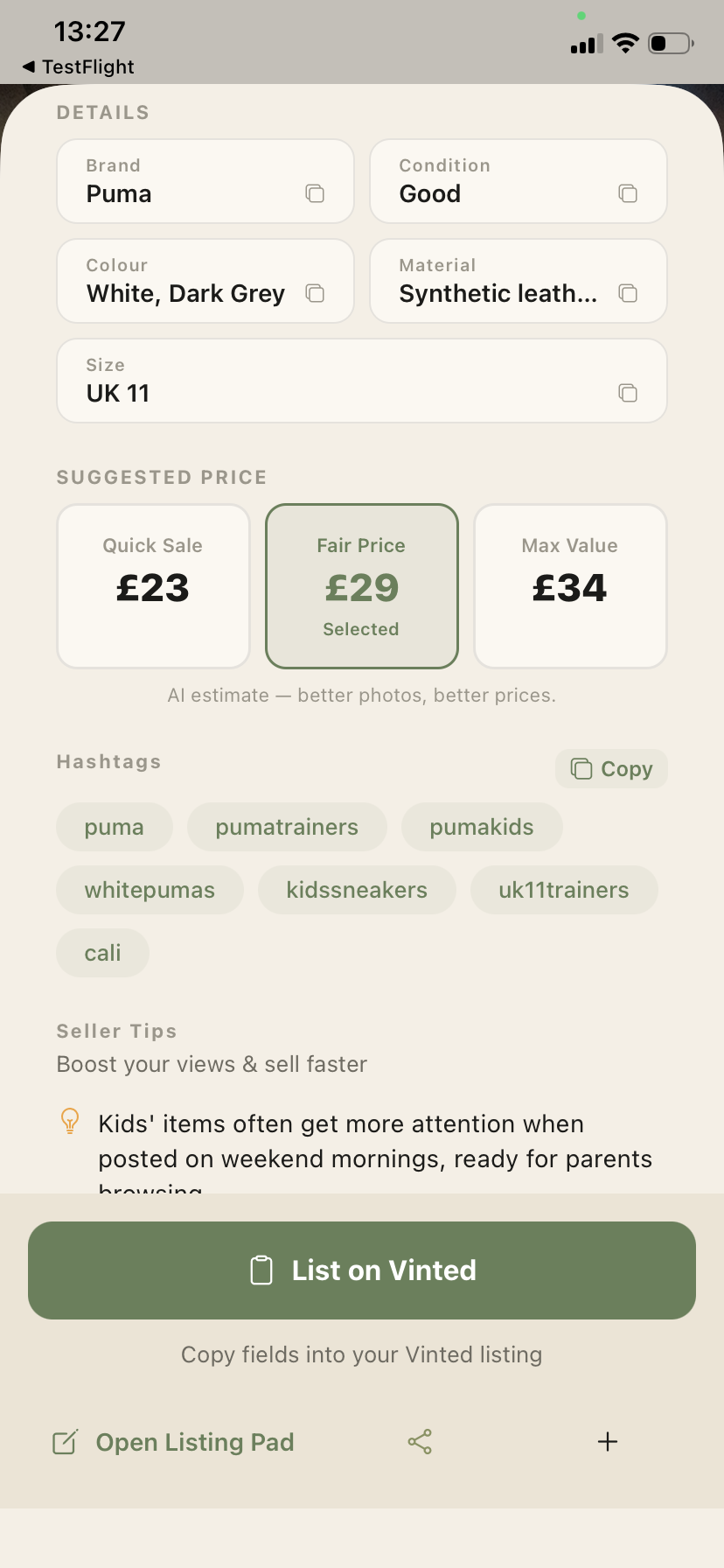 VintSnap screenshot