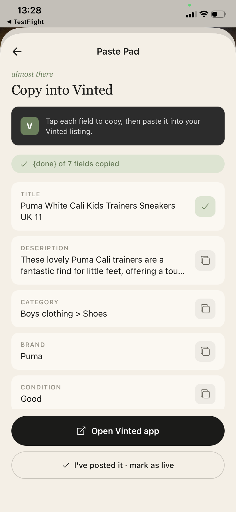 VintSnap screenshot